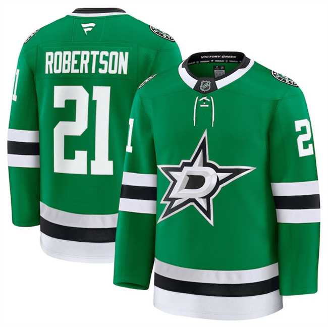 Mens Dallas Stars #21 Jason Robertson Green 2024-25 Home Stitched Hockey Jersey Dzhi->dallas stars->NHL Jersey